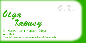 olga kapusy business card